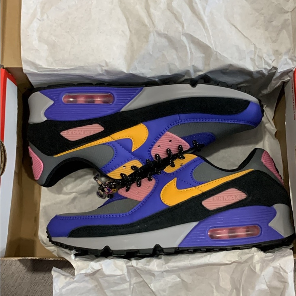 Nike Air Max 90 Purple and Yellow Sneakers